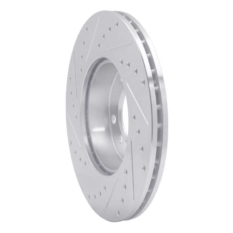 BMW 318TI Brake Rotor (1) - Front Right - R1 Concepts - Drilled & Slotted - Silver - `91-`06